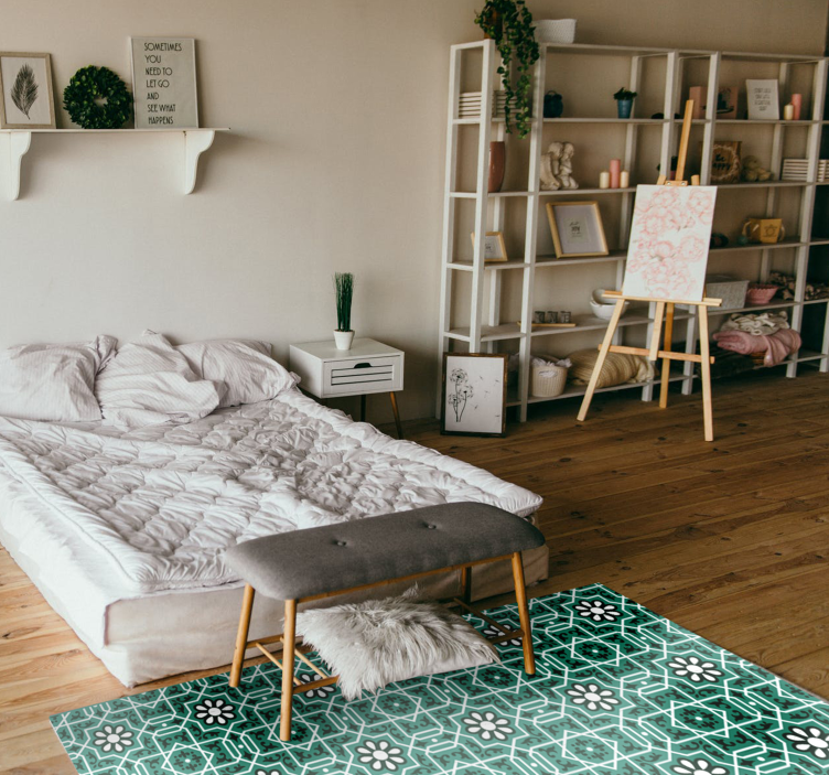 Vinyl Teppich Fliesenoptik marokkanisches muster - TenStickers