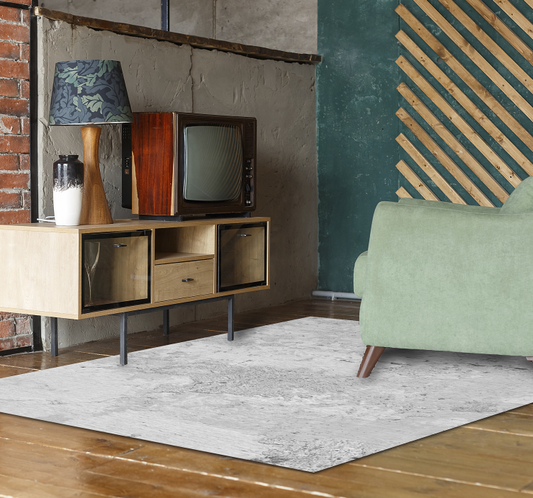 Atemberaubender Vinylteppich aus weißem Zement - TenStickers