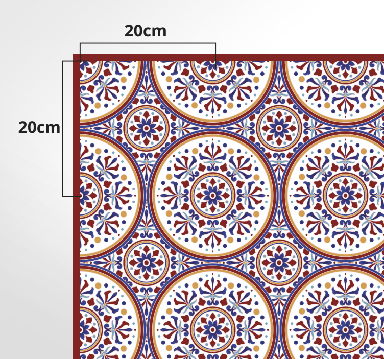 Vinyl Teppich Fliesenoptik mosaik kreis muster - TenStickers