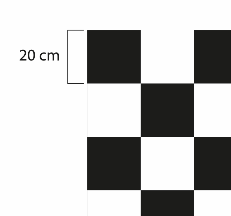 Vinyl Teppich Küche Schachbrett schwarz und weiß - TenStickers