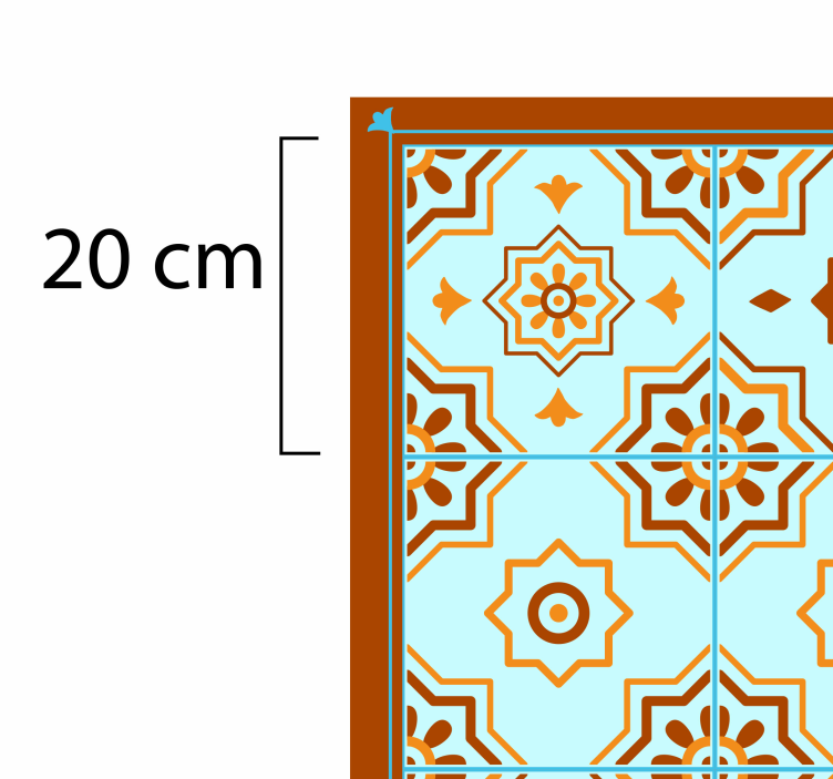 Vinylteppich Mosaik Orange und blaues mosaik - TenStickers