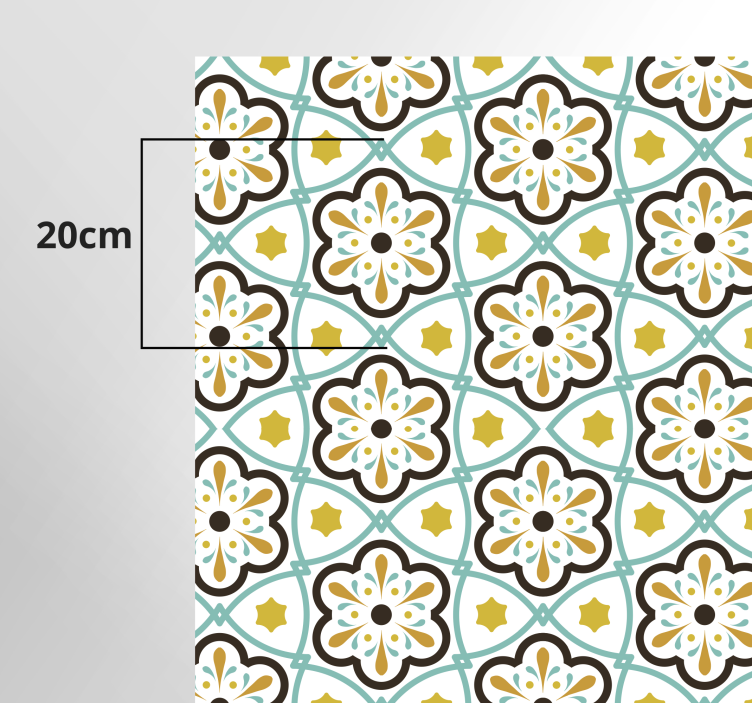 Vinyl Teppich Fliesenoptik floral inspirierte Muster - TenStickers