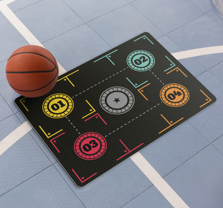 Vinylteppich rechteckig basketballtraining - TenStickers