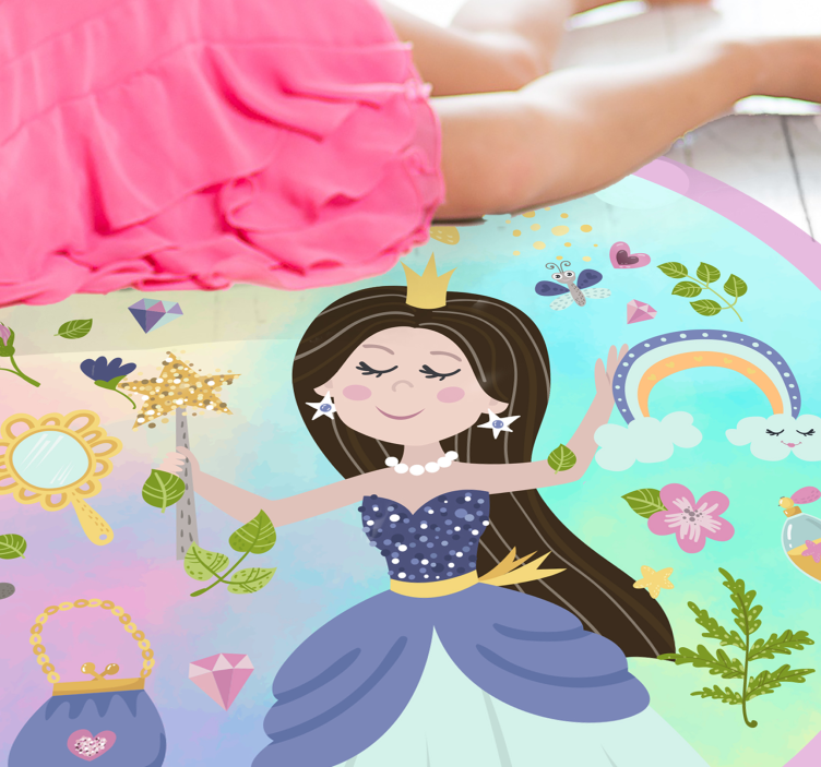 Vinyl Teppich Kinder märchenprinzessin - TenStickers