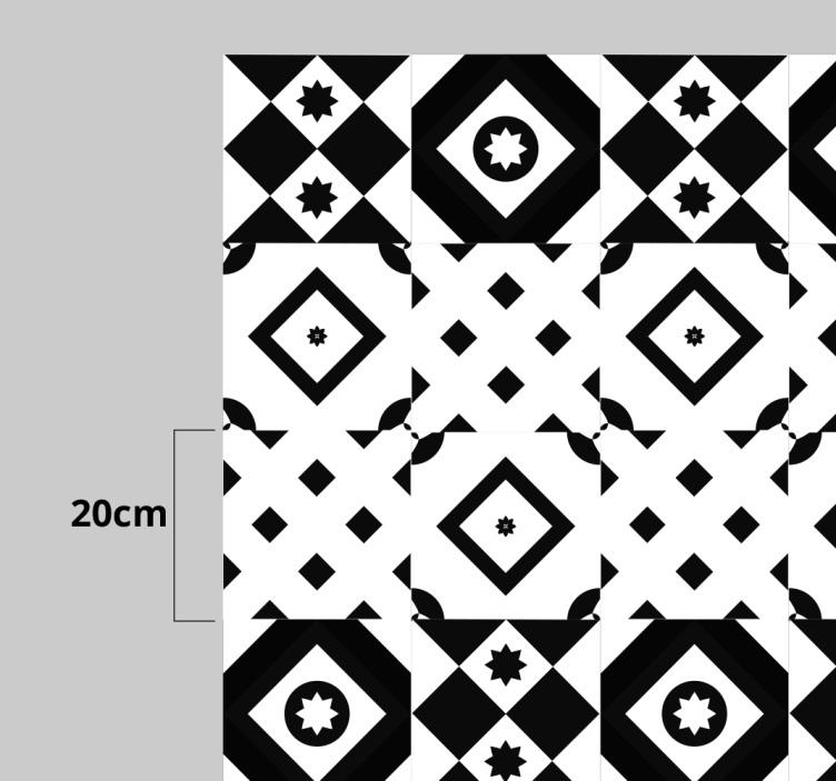 Vinyl Teppich Küche monochrome geometrische formen - TenStickers