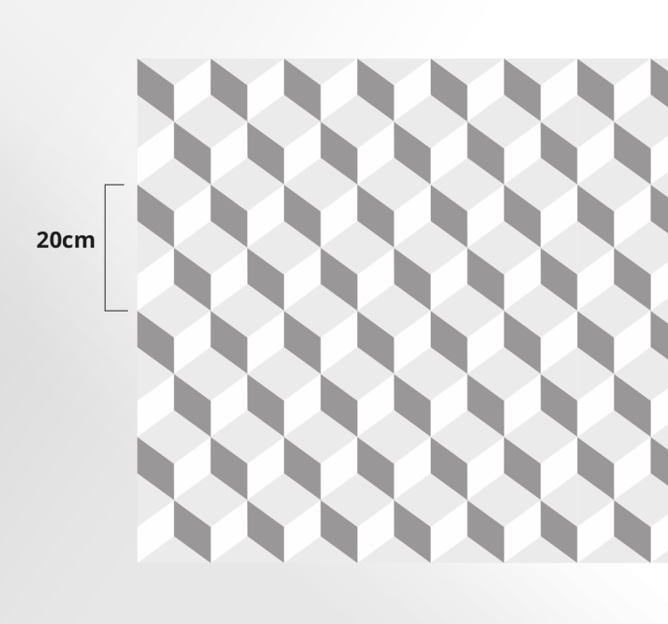 Vinyl Teppich Küche graue würfel - TenStickers