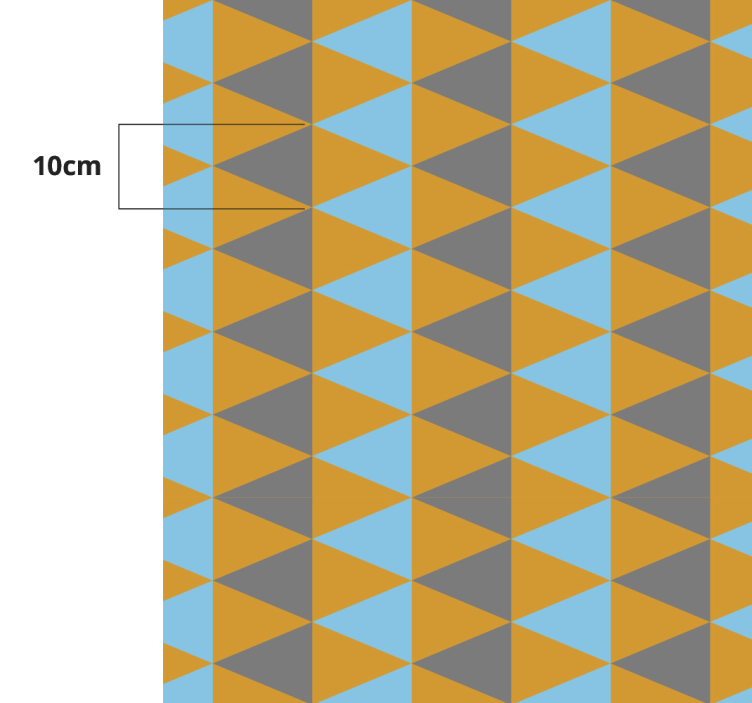 Vinylteppich geometrisch Orange, blaue und graue dreiecke - TenStickers