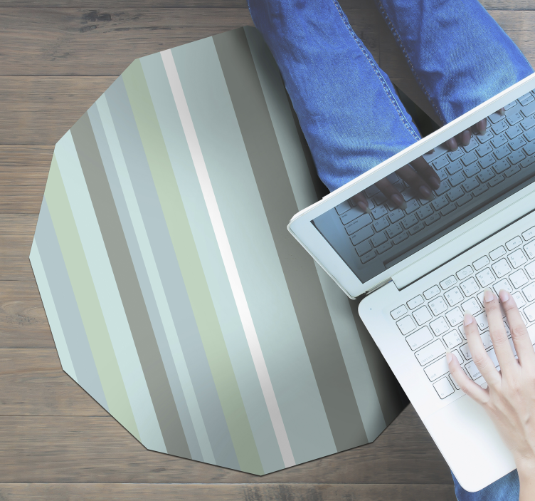 Blauer Polygon Vinylteppich im nordischen Stil - TenStickers