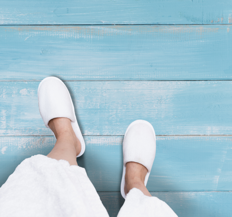 Blauer Holz Vinylteppich im Marinestil - TenStickers