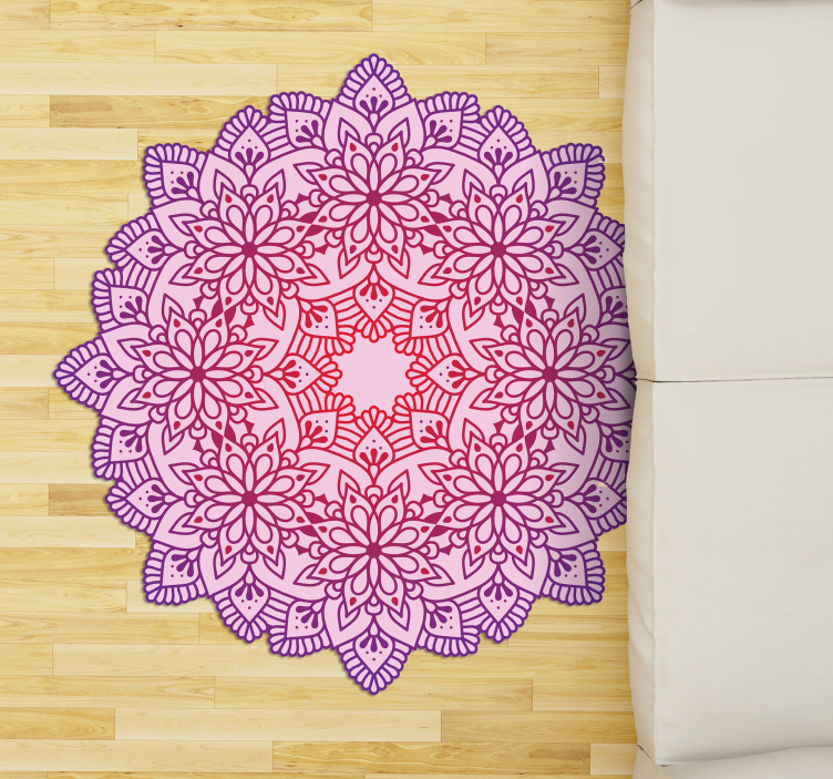Elegante blume bunte mandala vinyl teppich - TenStickers
