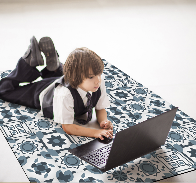 Fabelhafte graue farben fliesen vinyl teppich - TenStickers