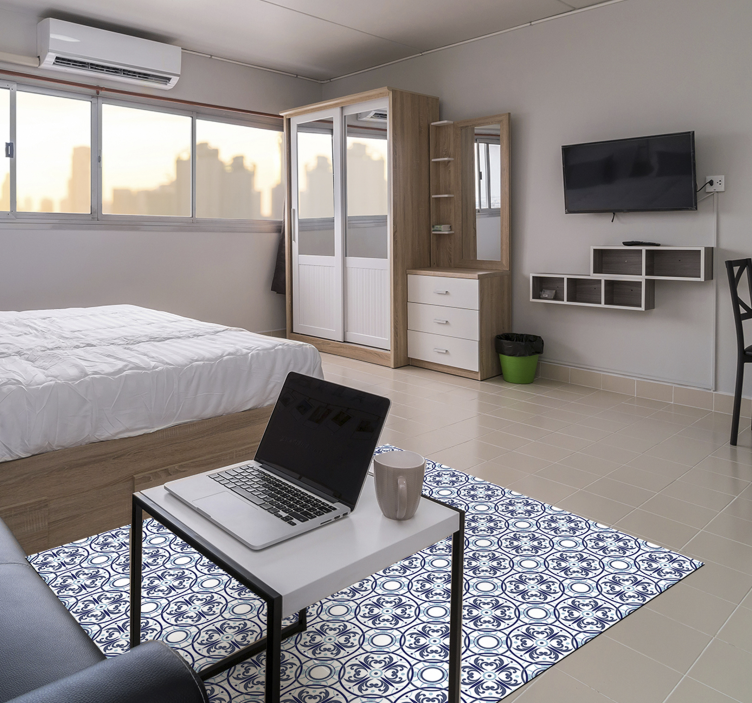 Hellblaue Fliesen Vinyl Teppich - TenStickers