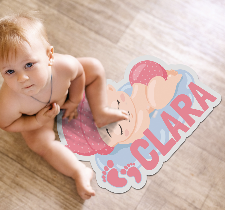 Personalisierbarer baby name vinyl teppich - TenStickers