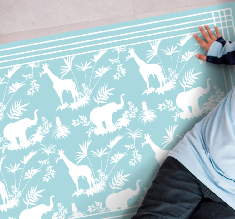 Vinyl Teppich Baby dschungelsafari-szene - TenStickers