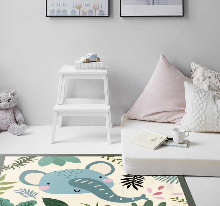 Vinyl Teppich Baby elefantenillustration - TenStickers