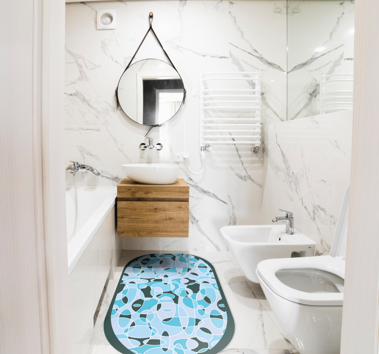 Vinyl Teppich Bad abstraktes ovales muster - TenStickers