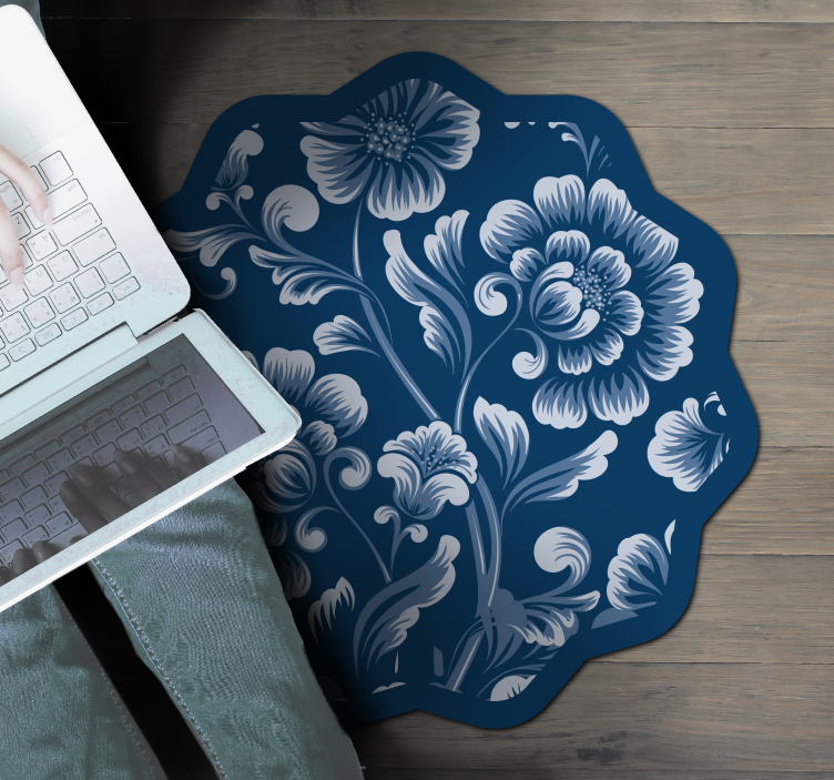Vinyl Teppich Blumen akzent mit blumenmotiv - TenStickers