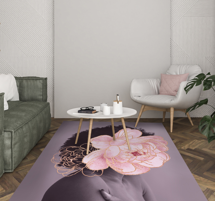 Vinyl Teppich Wohnzimmer anmutige botanische silhouette - TenStickers
