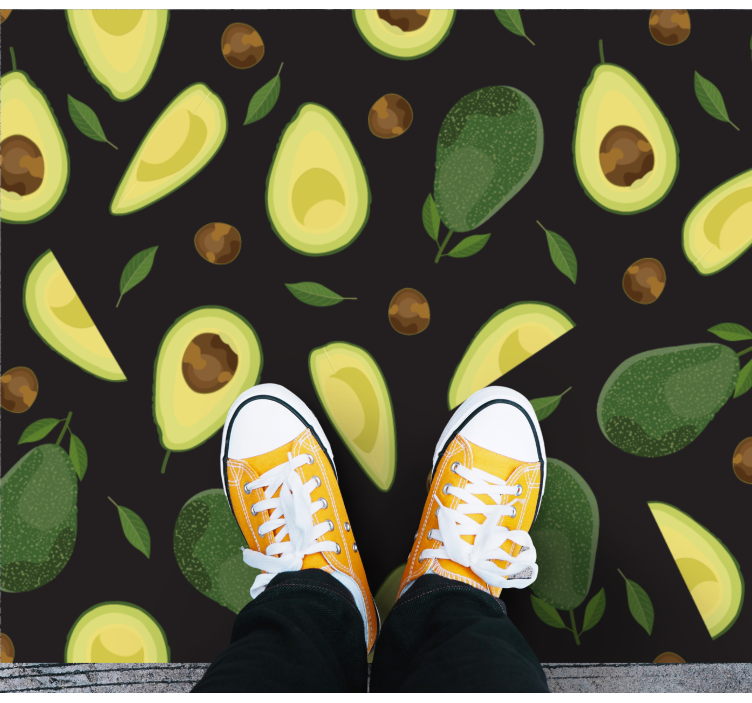 Vinyl Teppich Küche avocado-motiv - TenStickers