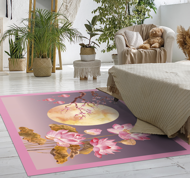 Vinyl Teppich Blumen blumen mondlicht - TenStickers