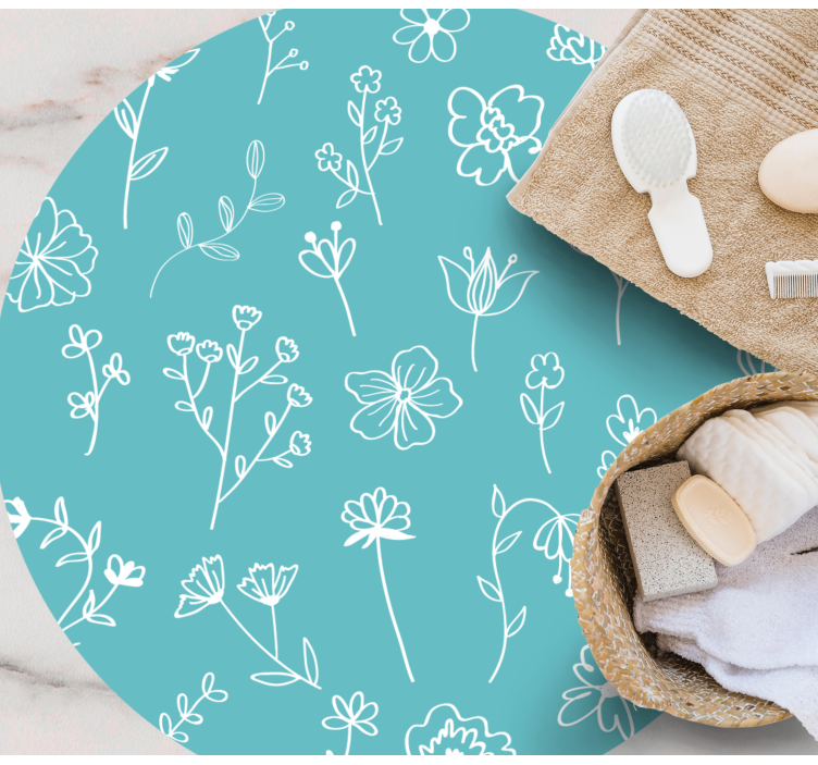 Vinyl Teppich Blumen elegante illustrationen - TenStickers