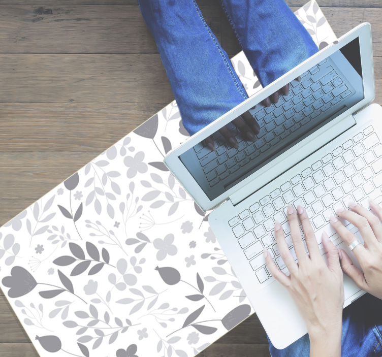 Vinyl Teppich Blumen blumensilhouette - TenStickers