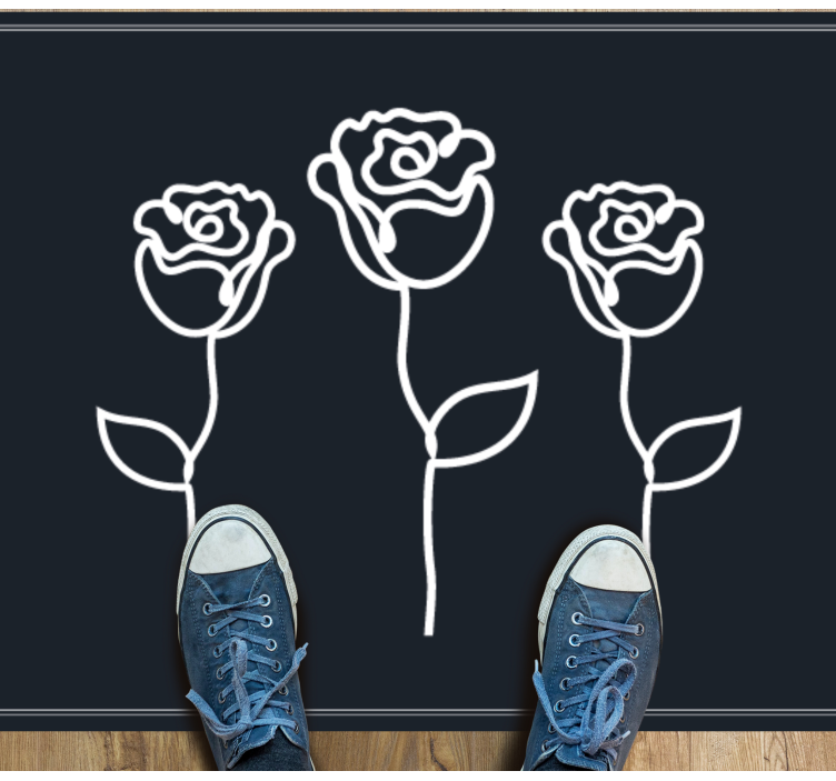 Vinyl Teppich Blumen botanische skizzendarstellung - TenStickers