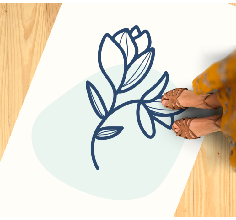 Vinyl Teppich Blumen botanische umrissillustration - TenStickers