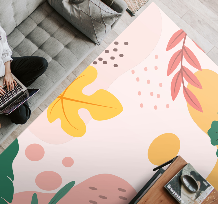 Vinyl Teppich Blumen botanische zusammenfassung - TenStickers