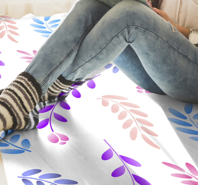 Vinyl Teppich Blumen botanisches blattelement - TenStickers