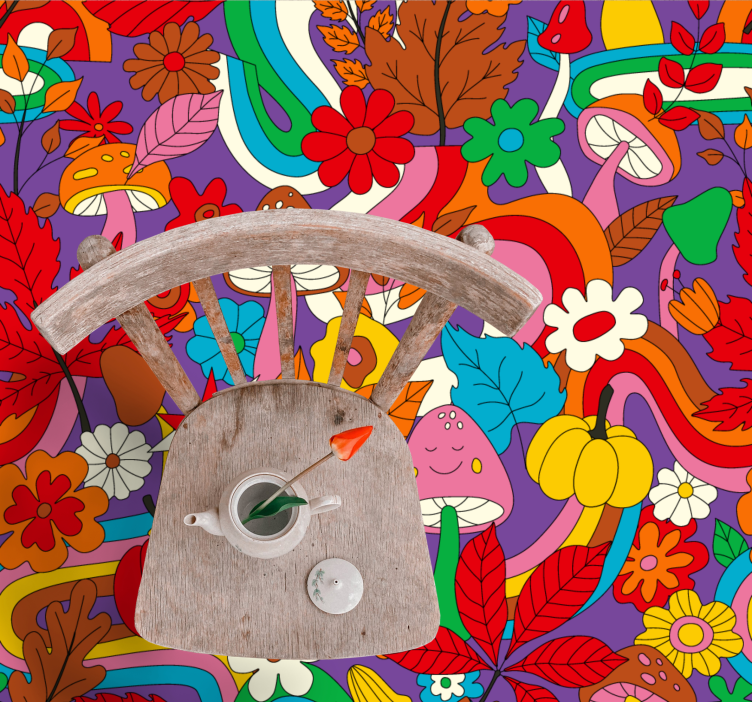 Vinyl Teppich Blumen farbenfrohes blumendesign - TenStickers