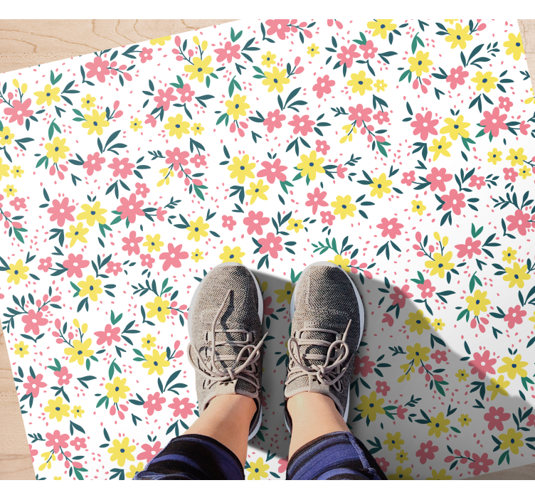 Vinyl Teppich Blumen florale frühlingsleinwand - TenStickers
