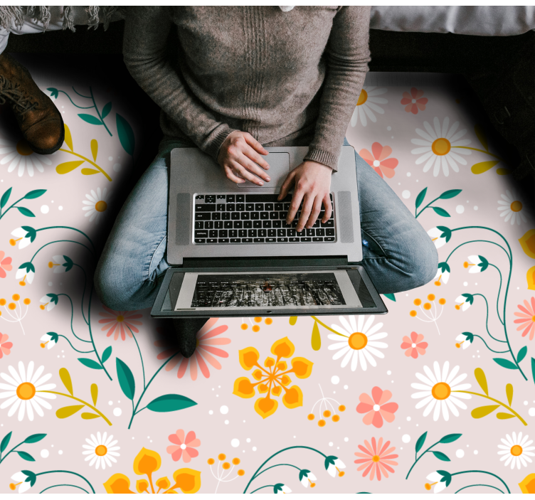 Vinyl Teppich Blumen gänseblümchenfeld-design - TenStickers