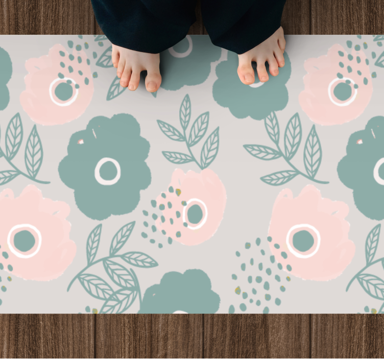 Vinyl Teppich Blumen florales blattelement - TenStickers