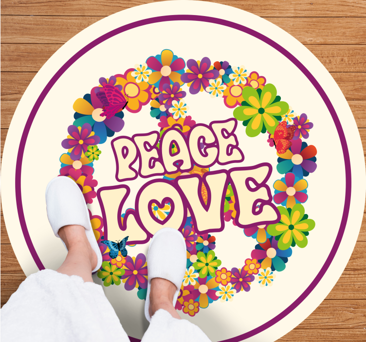Vinyl Teppich Blumen friedliche botschaft - TenStickers