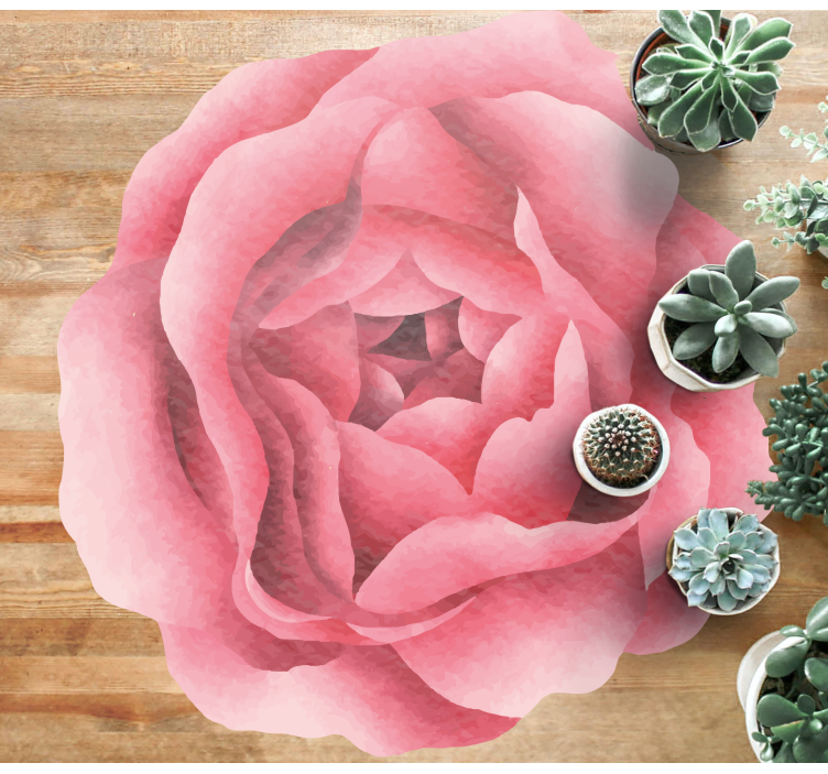 Vinyl teppich blumen in zartem rosa - TenStickers