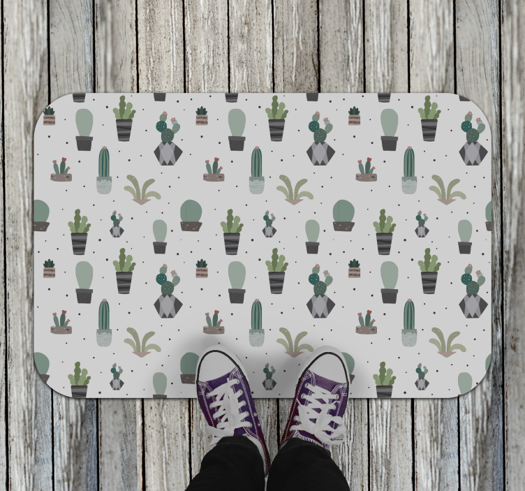 Vinyl Teppich Blumen kaktus-muster - TenStickers