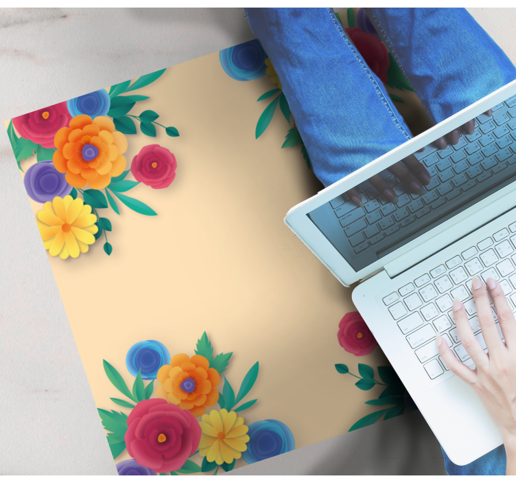 Vinyl teppich blumen lebhafte blüte - TenStickers