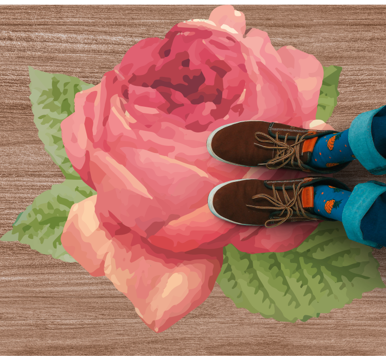 Vinyl Teppich Blumen lebendige rosenblüte - TenStickers