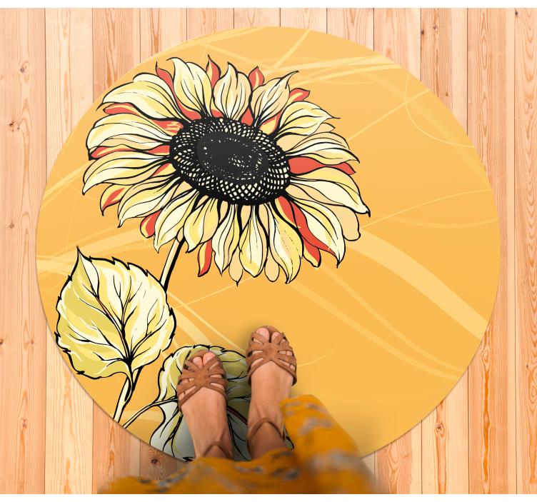Vinyl Teppich Blumen leuchtende sonnenblumenblüte - TenStickers