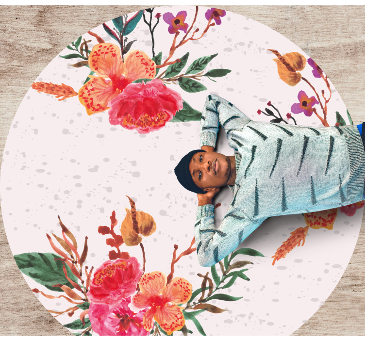 Vinyl Teppich Blumen pfingstrosen und orchideen - TenStickers