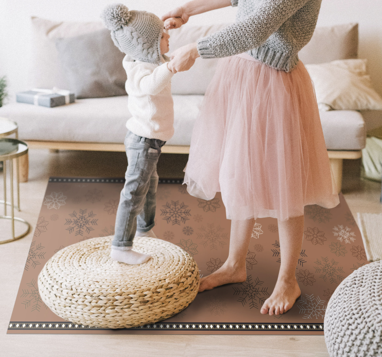 Vinyl Teppich Blumen schneeflockenmotiv - TenStickers