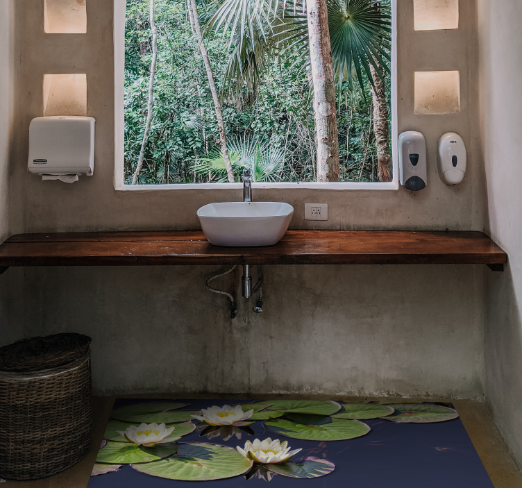 Vinyl Teppich Blumen seerosen-emblem - TenStickers