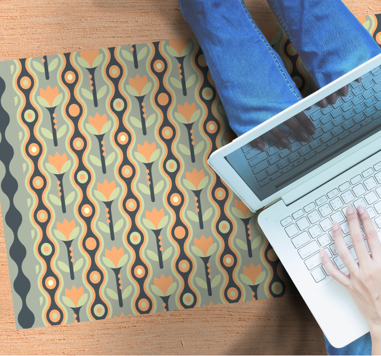 Vinyl Teppich Jugendzimmer stilisiertes blumenmuster - TenStickers