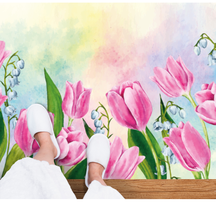 Vinyl Teppich Blumen tulpen-blumenarrangement - TenStickers