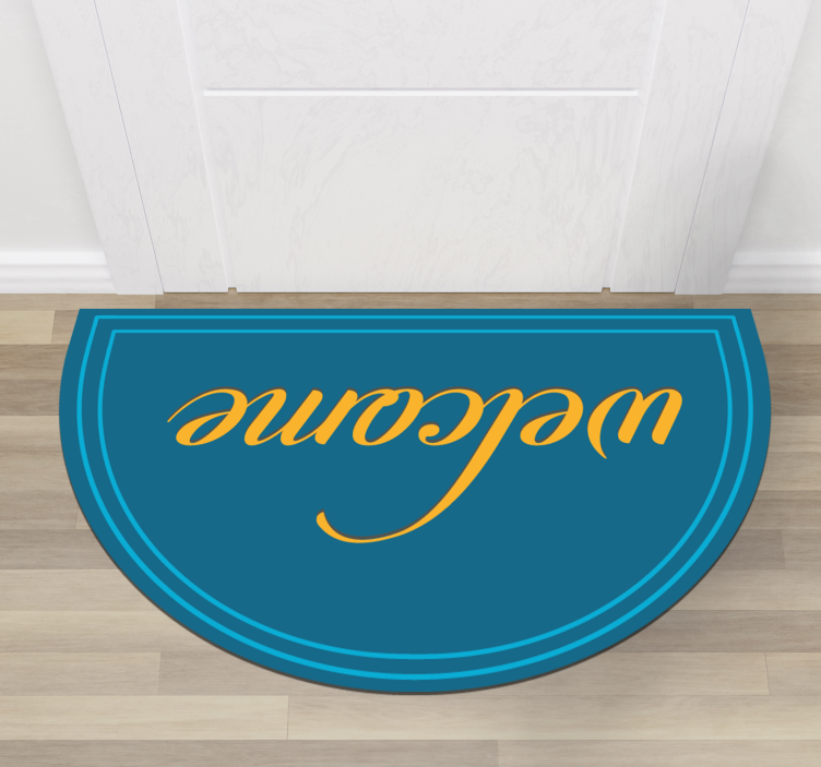 Vinyl teppich eingang im blauen willkommensdesign - TenStickers