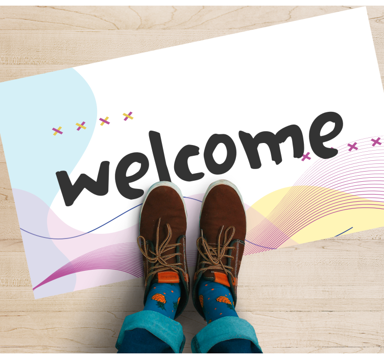 Vinyl Teppich Eingang moderne abstrakte willkommen - TenStickers