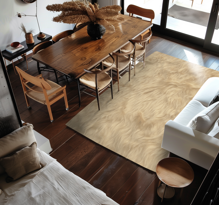 Vinyl Teppich Esszimmer design mit wolleffekt - TenStickers