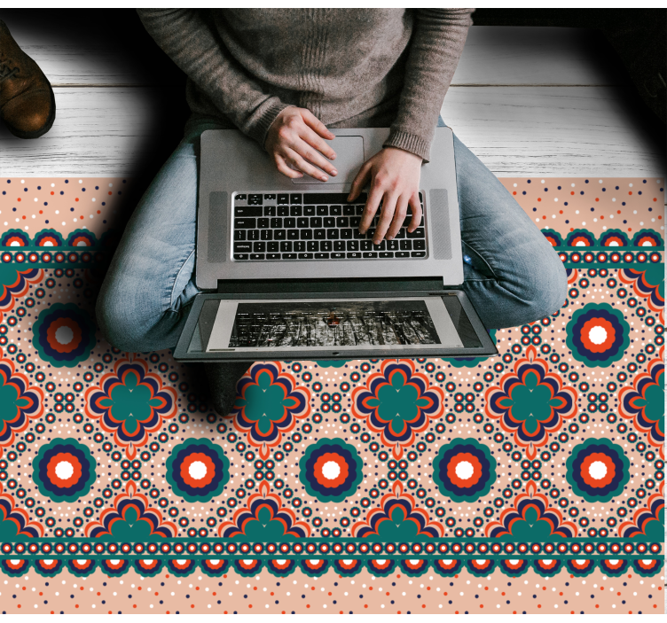 Vinyl Teppich ethnisch kräftiges blumenmotiv - TenStickers