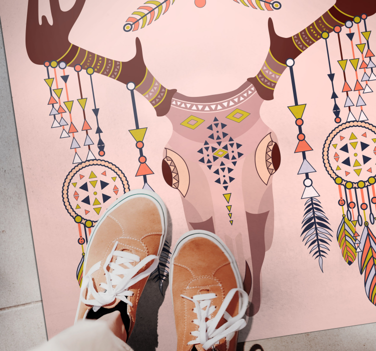 Vinyl Teppich ethnisch stylisches geweih-motiv - TenStickers